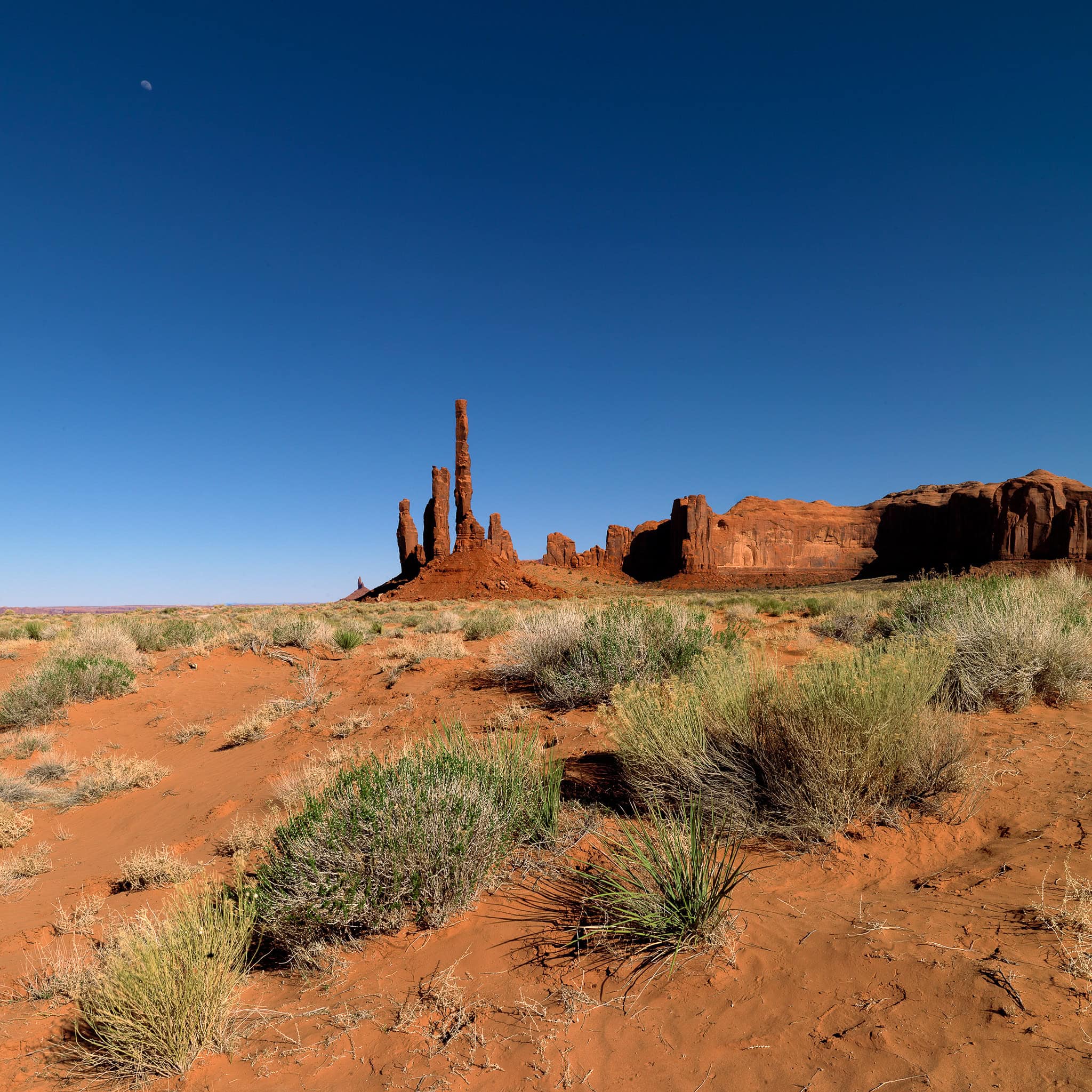 Totem Pole Rock Formation in Remote Desert Landscape – Fine Art Print